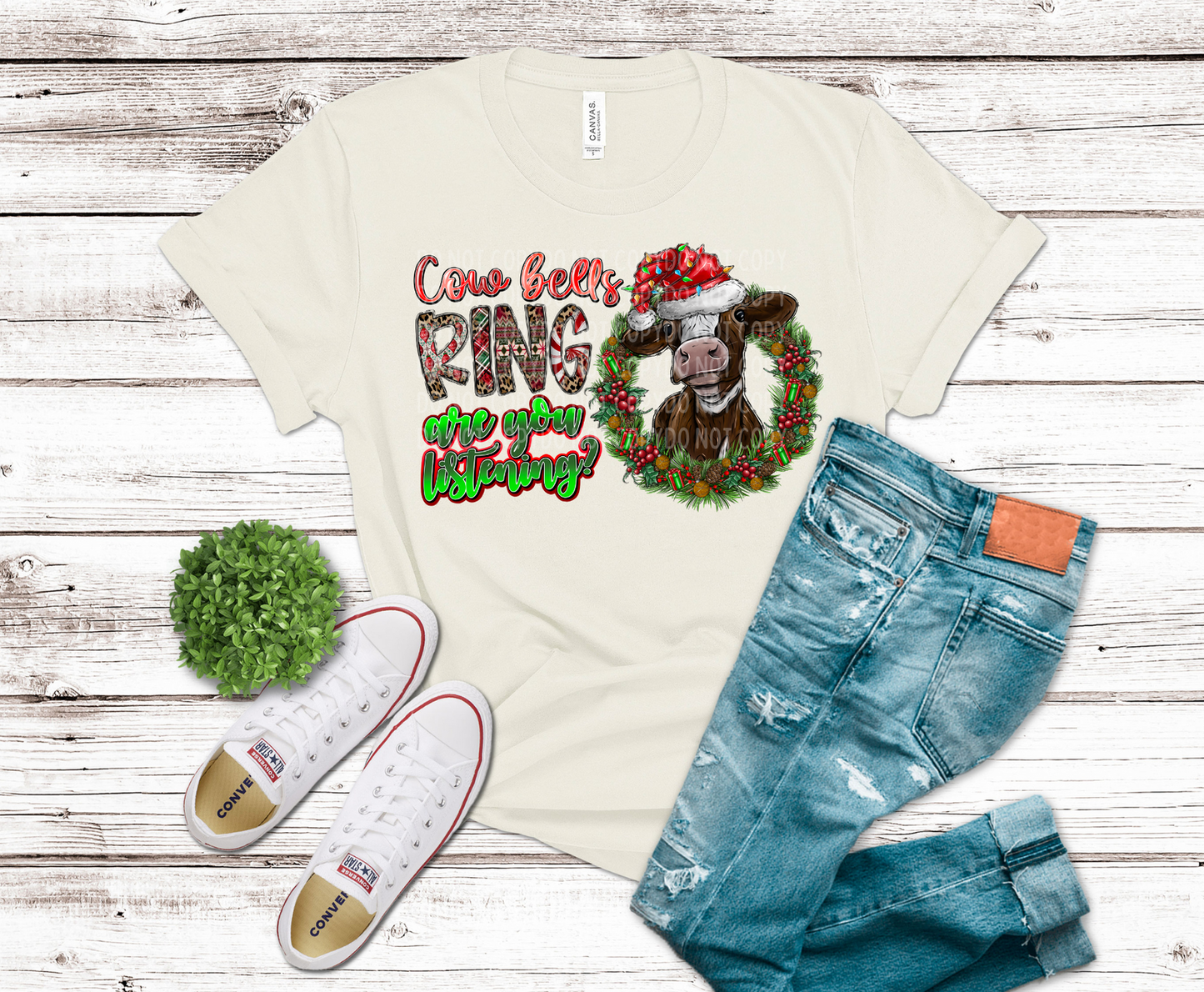 DTF Transfer Design D470- Cow Bells Ring Are You Listening