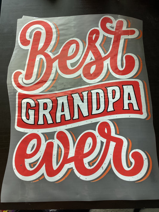 DTF Transfer Design D210- Best Grandpa Ever White and Red