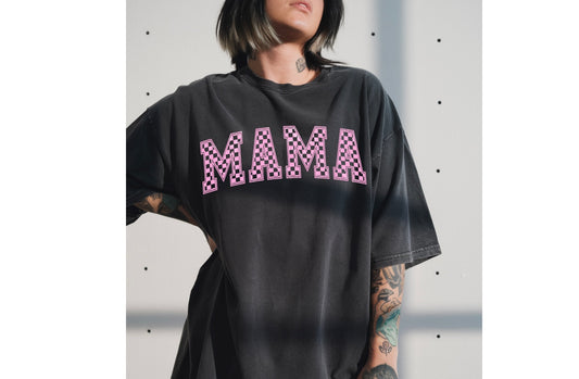 Screen Print Transfer Design S158- Mama Pink Checkered
