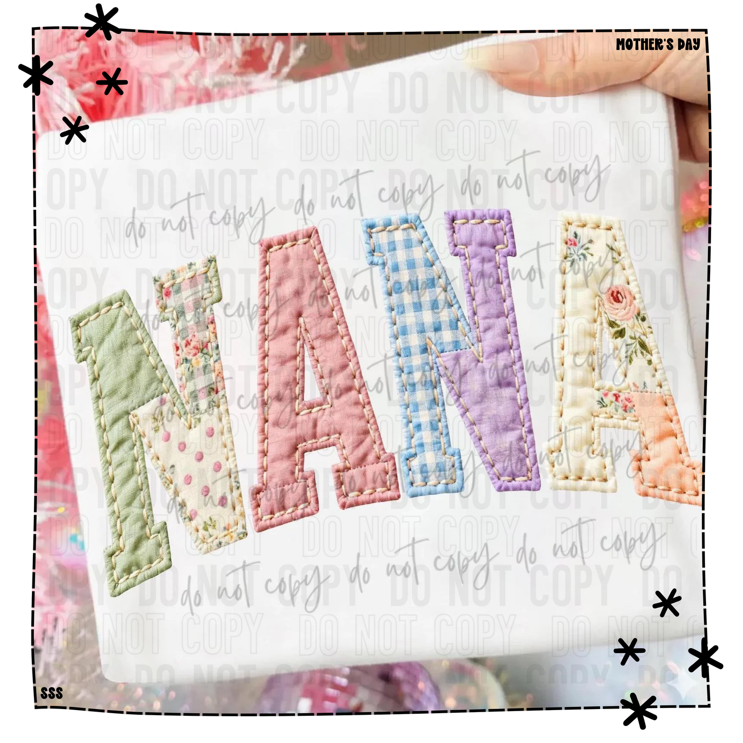 Faux Quilt Patch Nana