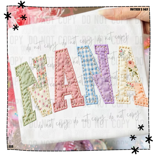 Faux Quilt Patch Nana