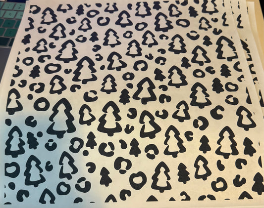 Screen Print Transfer Design S264- Leopard and Trees