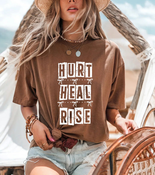 Screen Print Transfer Design S202- Hurt Heal Rise