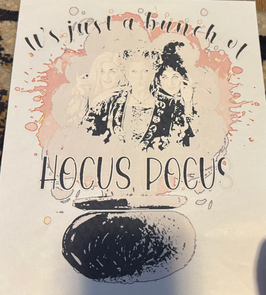 Screen Print Transfer Design S294- Hocus Pocus