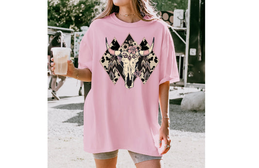Screen Print Transfer S110-Bull Skull