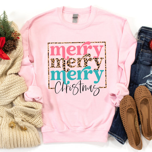 DTF Transfer Design D345-Merry Christmas Leopard
