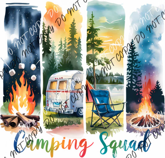 DTF Transfer Design D227- Camping Squad