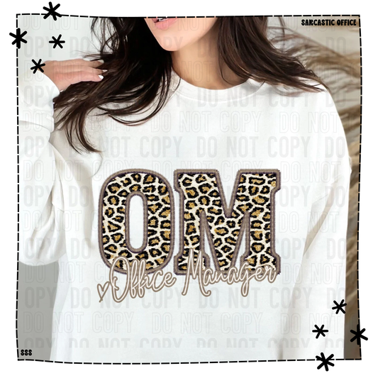 Office Manager Faux Embroidery Gold Leopard With Heart