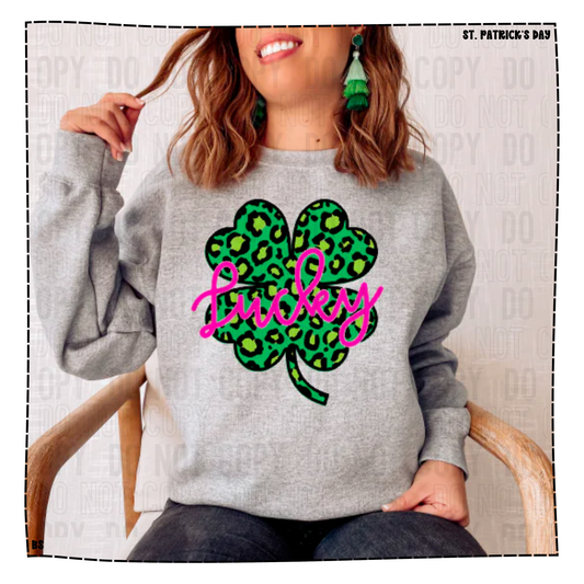 Pink Lucky Green Clover