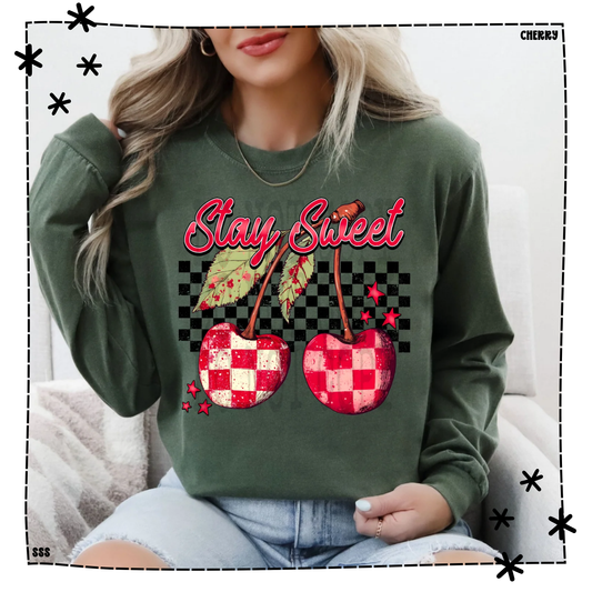 Stay Sweet Cherries Plaid