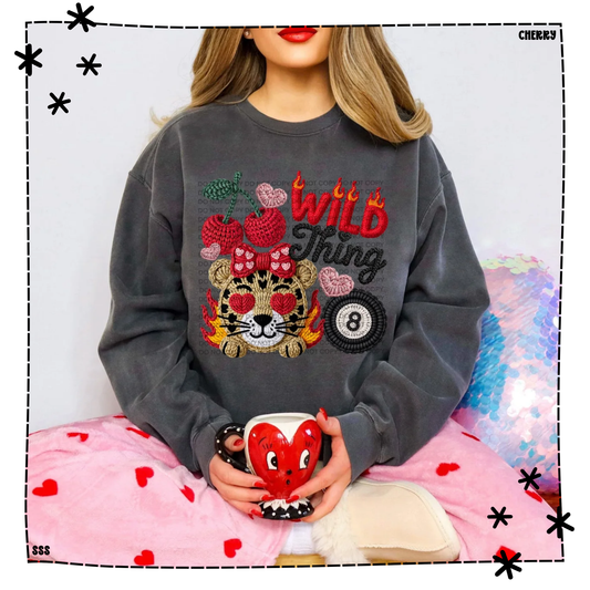 Wild Thing Faux Yarn Cherries And 8 Ball Collage