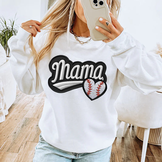 DTF Transfer Design D314- Mama Baseball Heart
