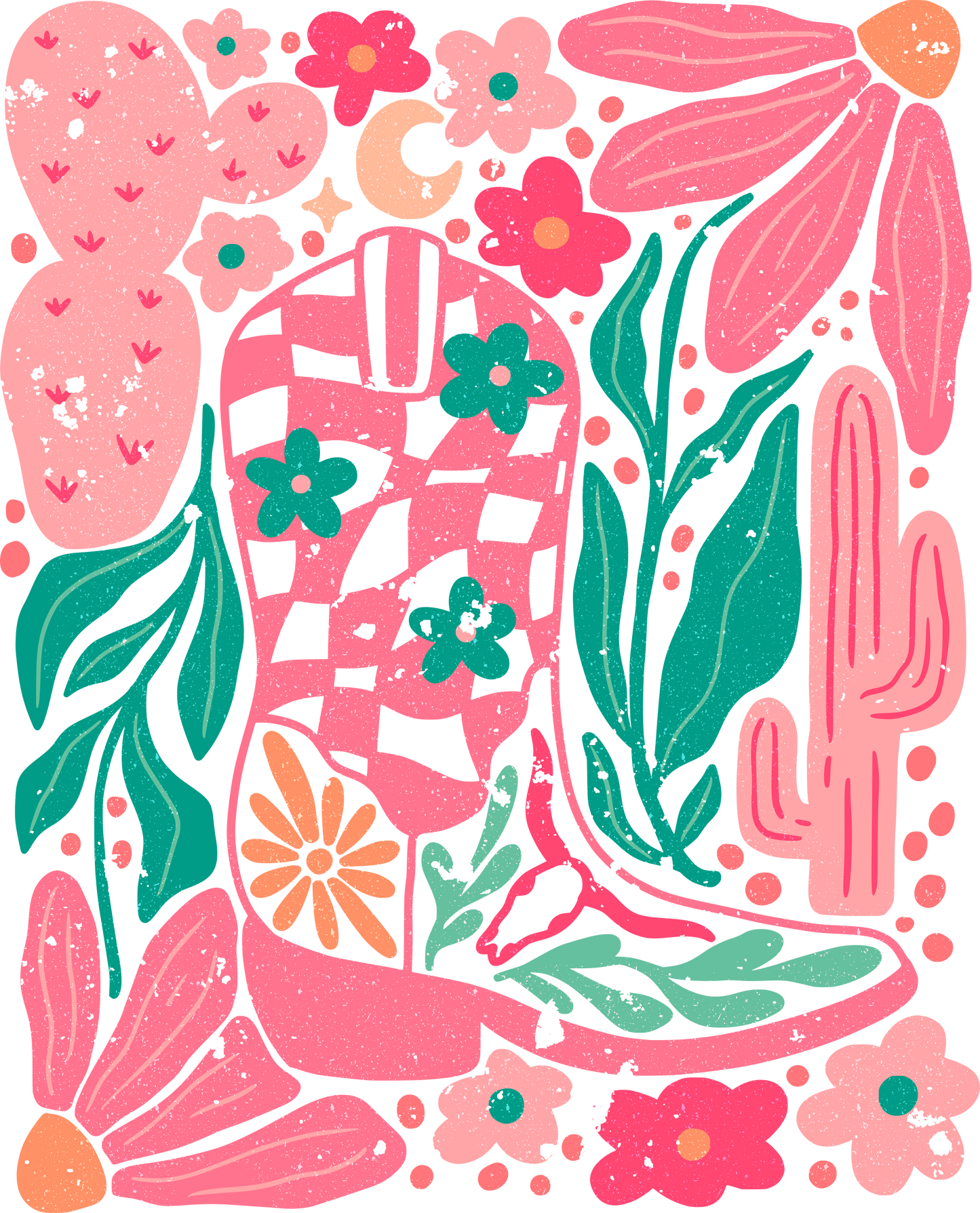 DTF Transfer Design D295- Boho Abstract Cowgirl